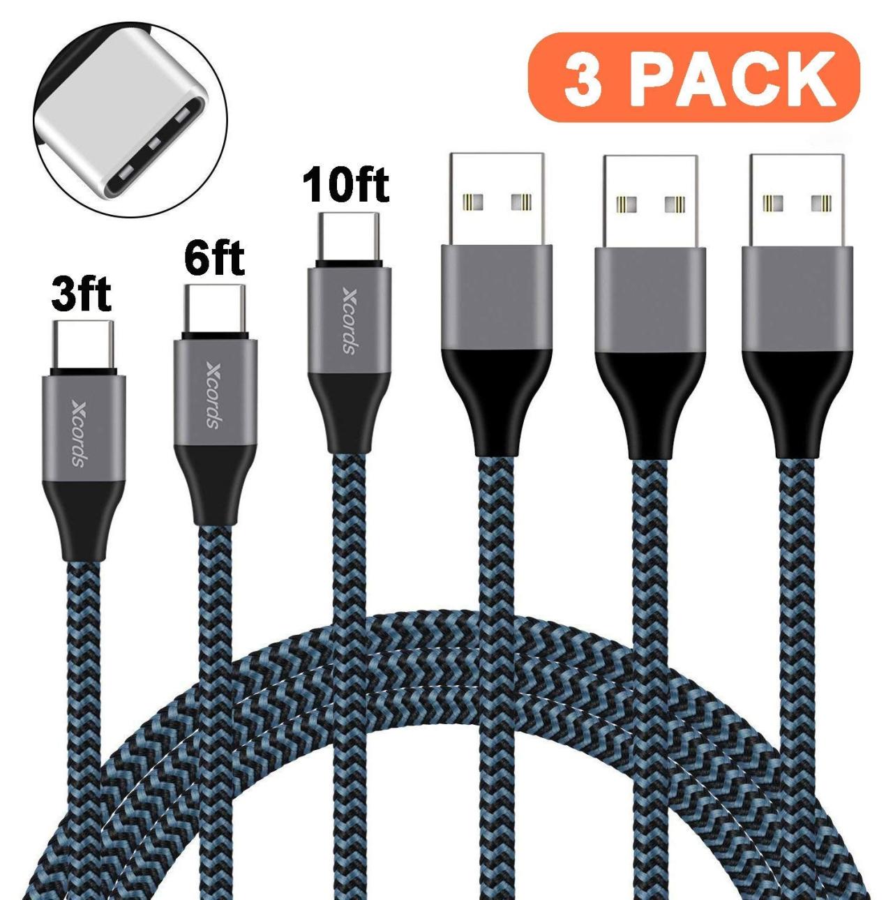 Suanna MFi Certified iPhone Charger 4Pack 3FT 6FT 6FT 10FT Extra Long Nylon Braided USB Charging & Syncing Cord Compatible iPhone Xs/Max/XR/X/8/8Plus/7/7Plus/6S/6S Plus/SE/iPad/Nan Gold 